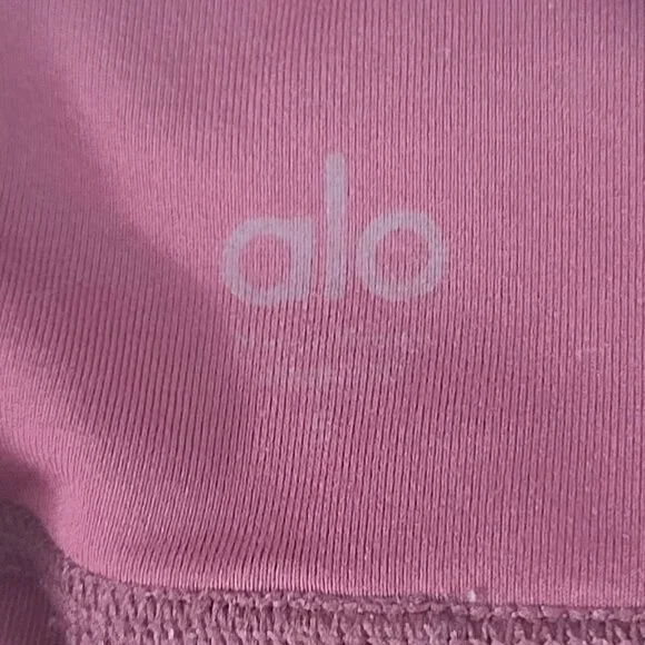 ALO Yoga Mesh Detail Cropped Leggings‎ High Waist Maroon Red Size Small - Picture 6 of 8